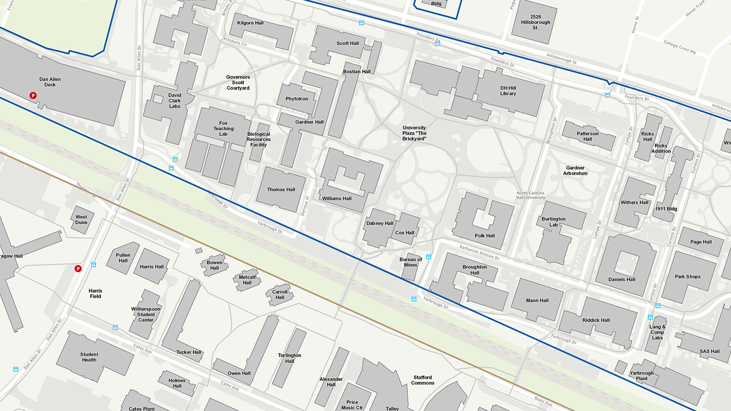 Map of NC State's North Campus